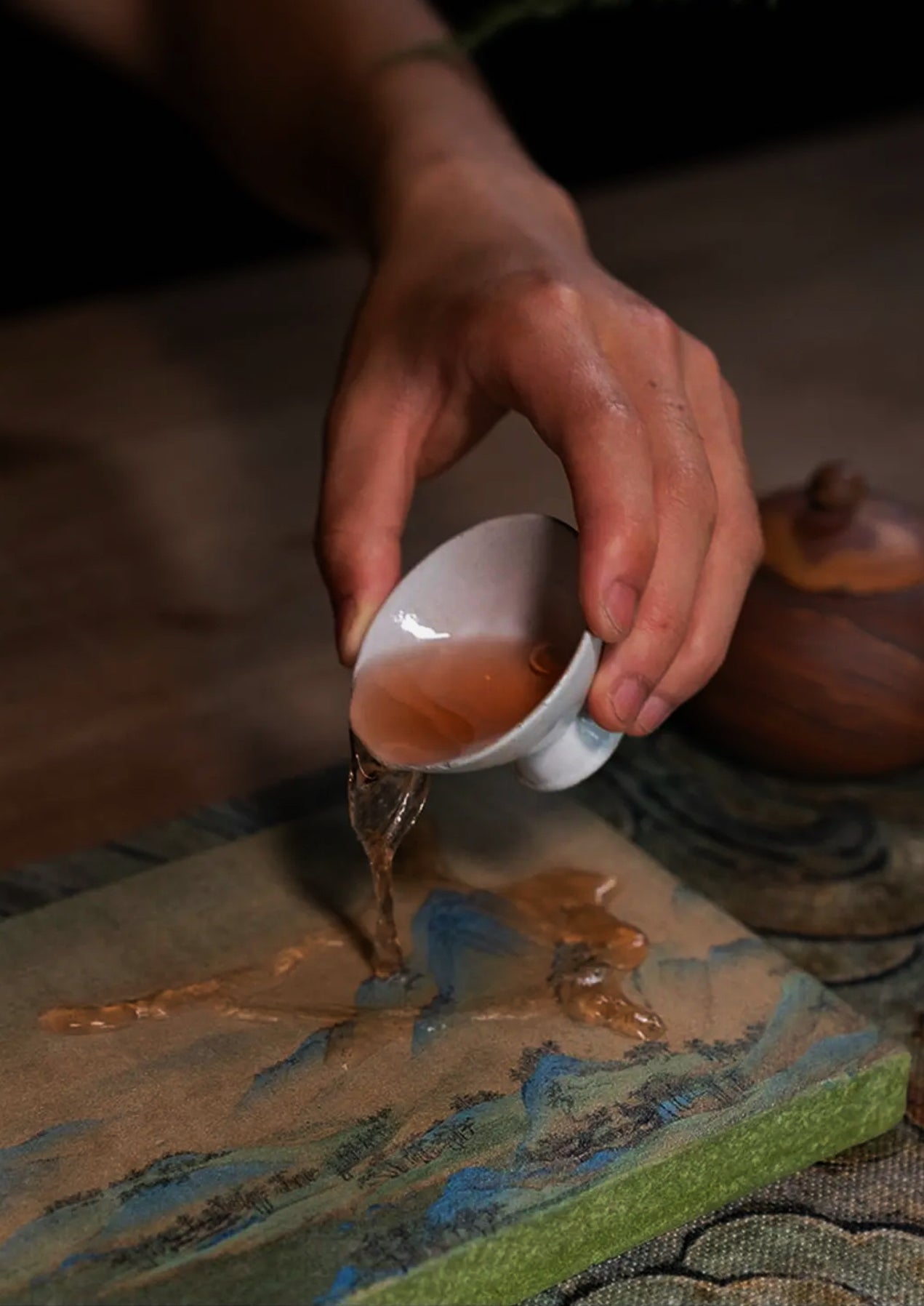 Tea tray/tea tray/tray/ceramic dry foaming water-absorbing tea table handmade tea set household set