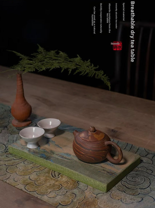 Tea tray/tea tray/tray/ceramic dry foaming water-absorbing tea table handmade tea set household set