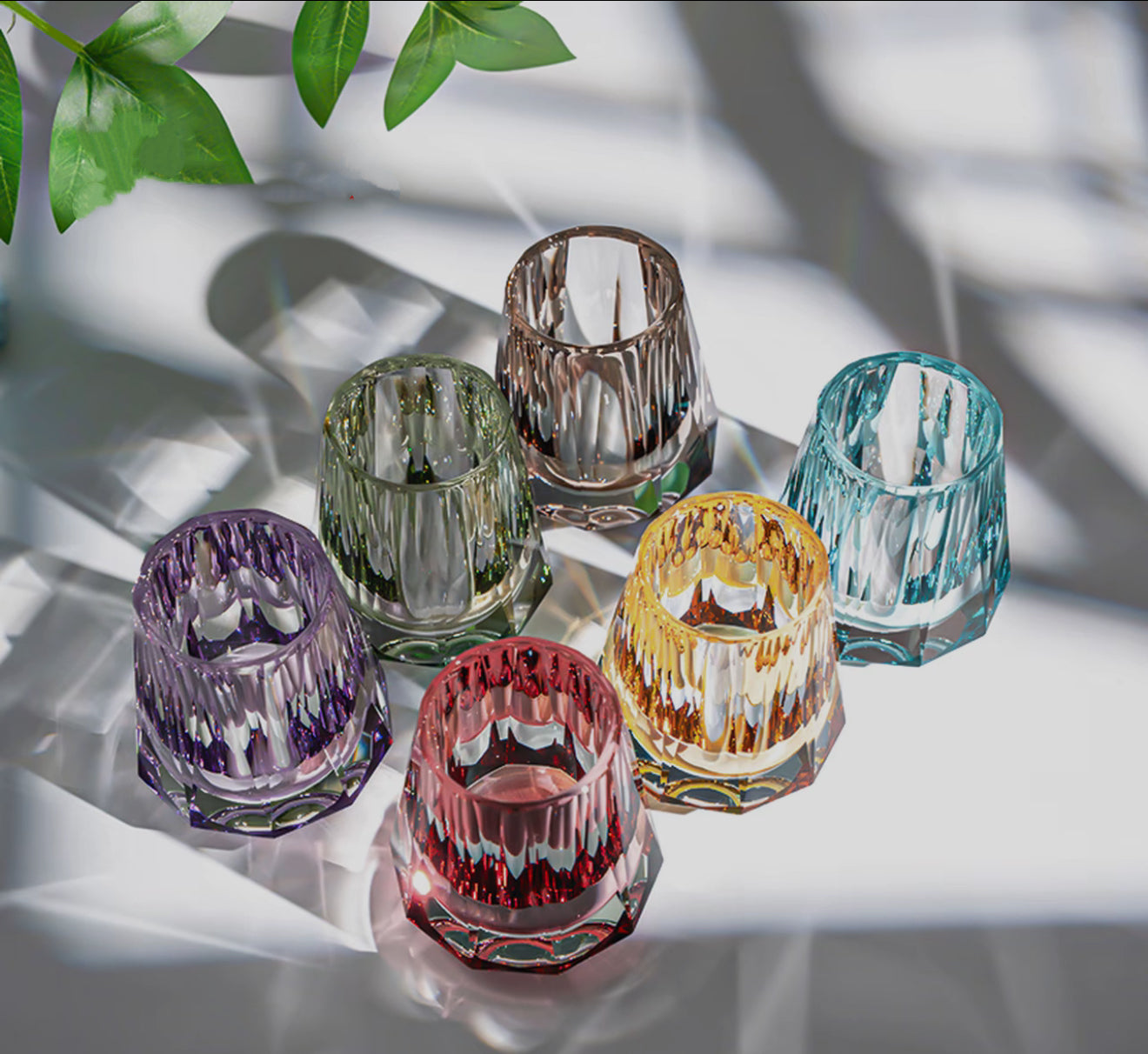 High-end/heat-resistant and anti-scab/crystal tea set/tea set/household tea set/coffee cup/crystal cup/gift