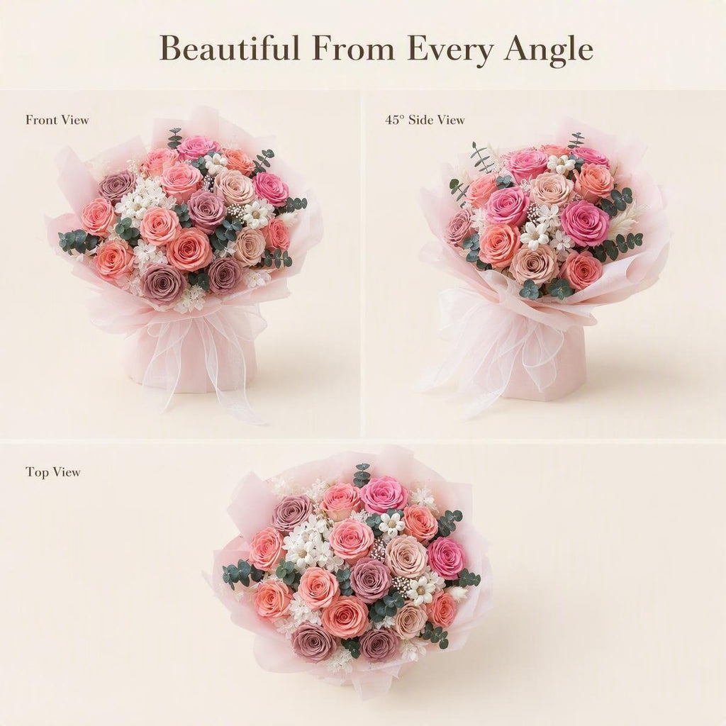 Preserved Rose Bouquet | Long Lasting Real Rose Gift for Anniversary & Birthday